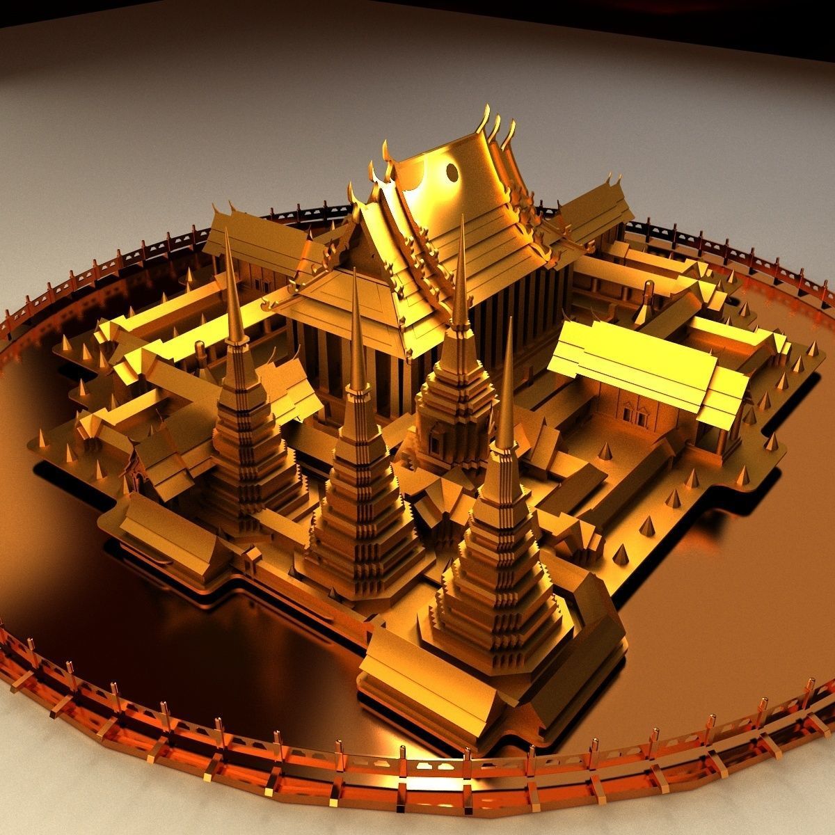 Chinese ancient temple 3D model_2