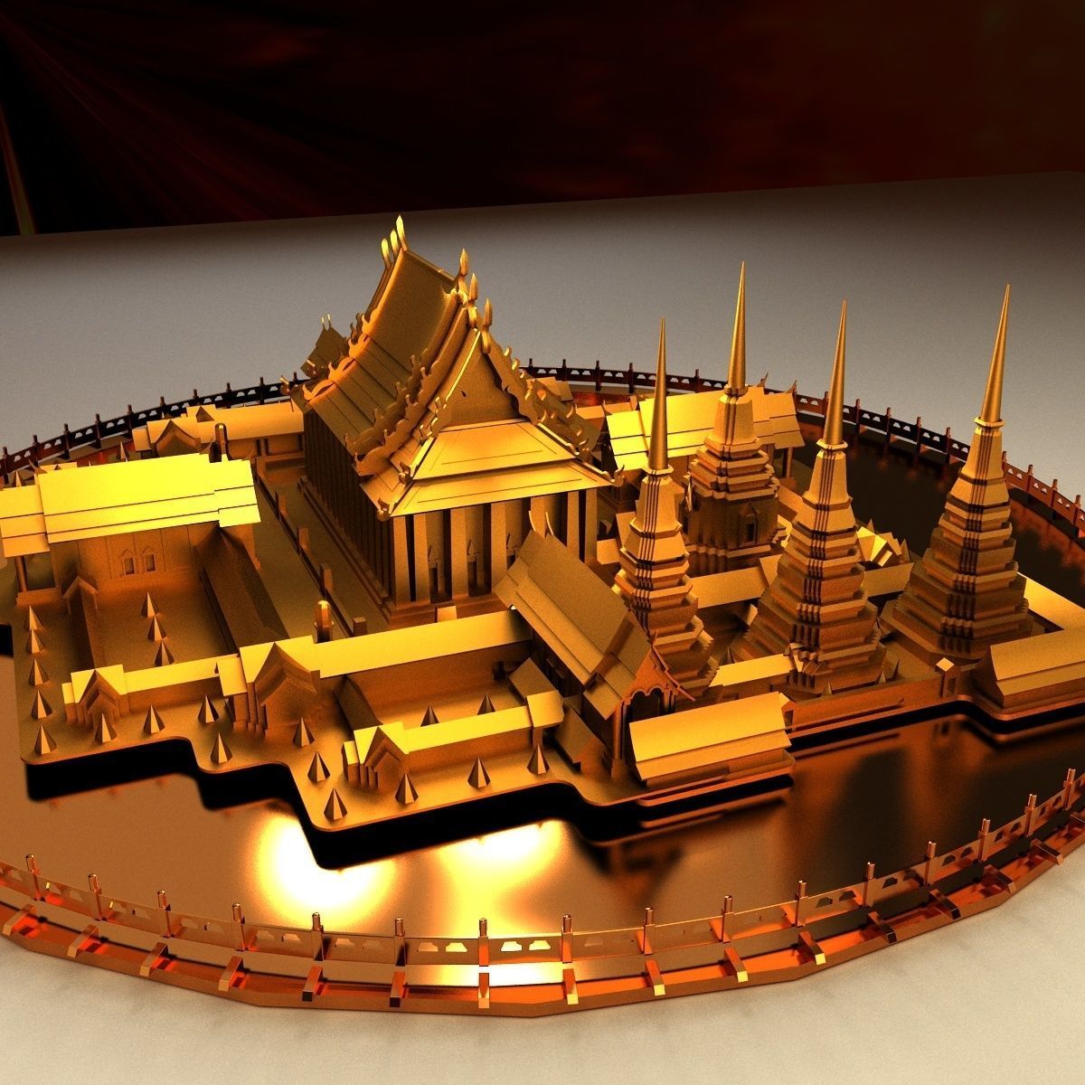 Chinese ancient temple 3D model_3