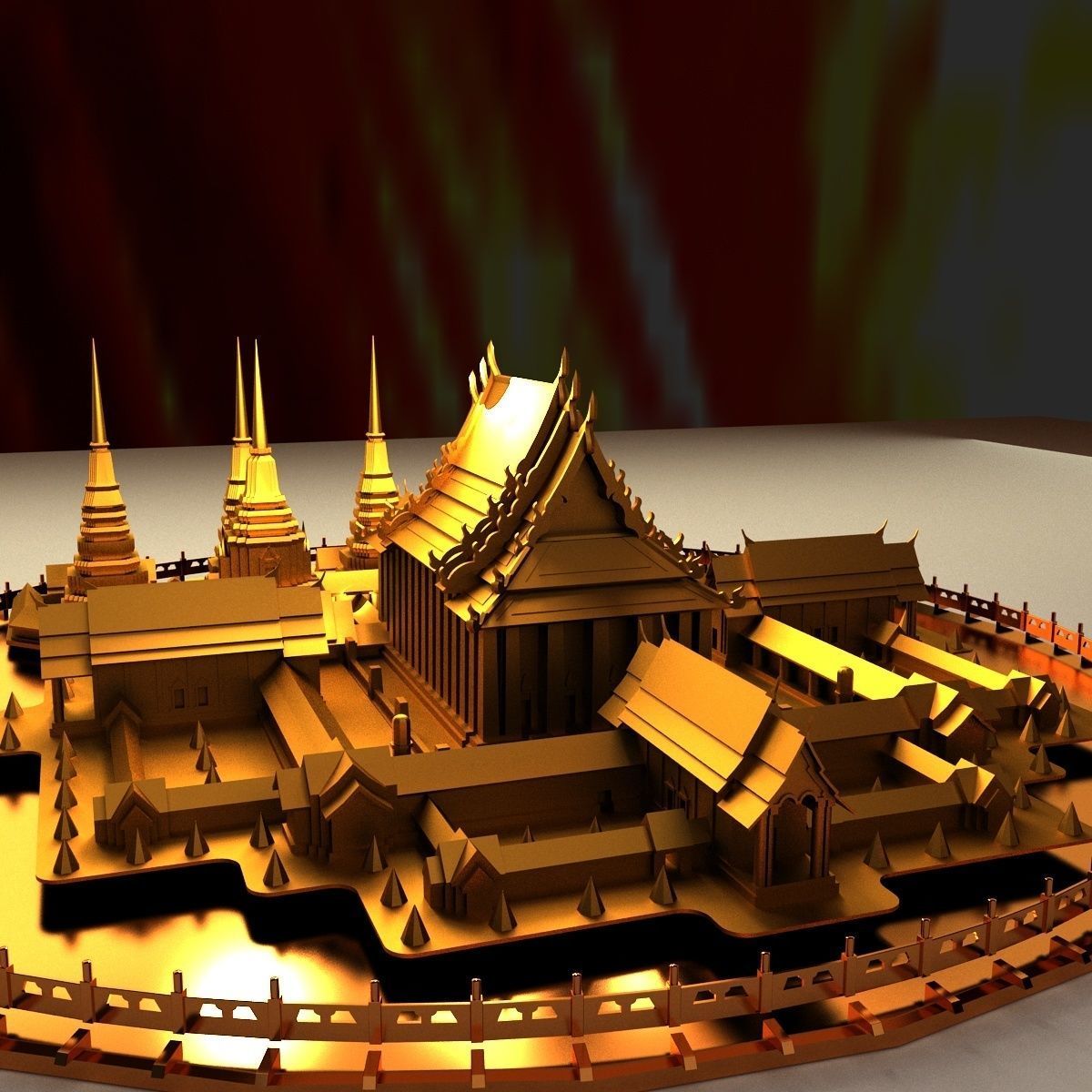 Chinese ancient temple 3D model_4
