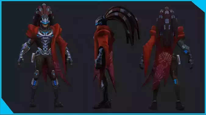 Hero Warrior Character Game Ready Low poly