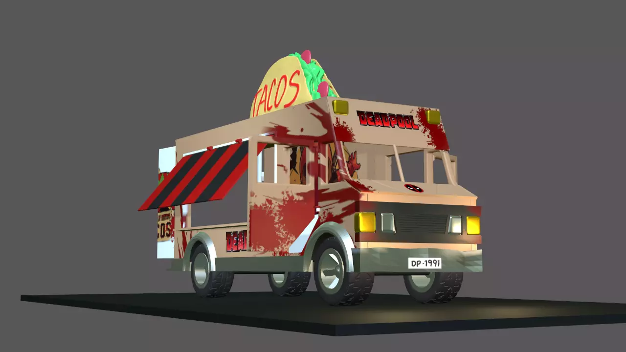 Food truck deadpool marvel legends 3D print model_0