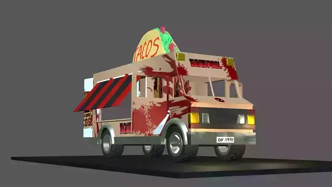 Food truck deadpool marvel legends 3D print model