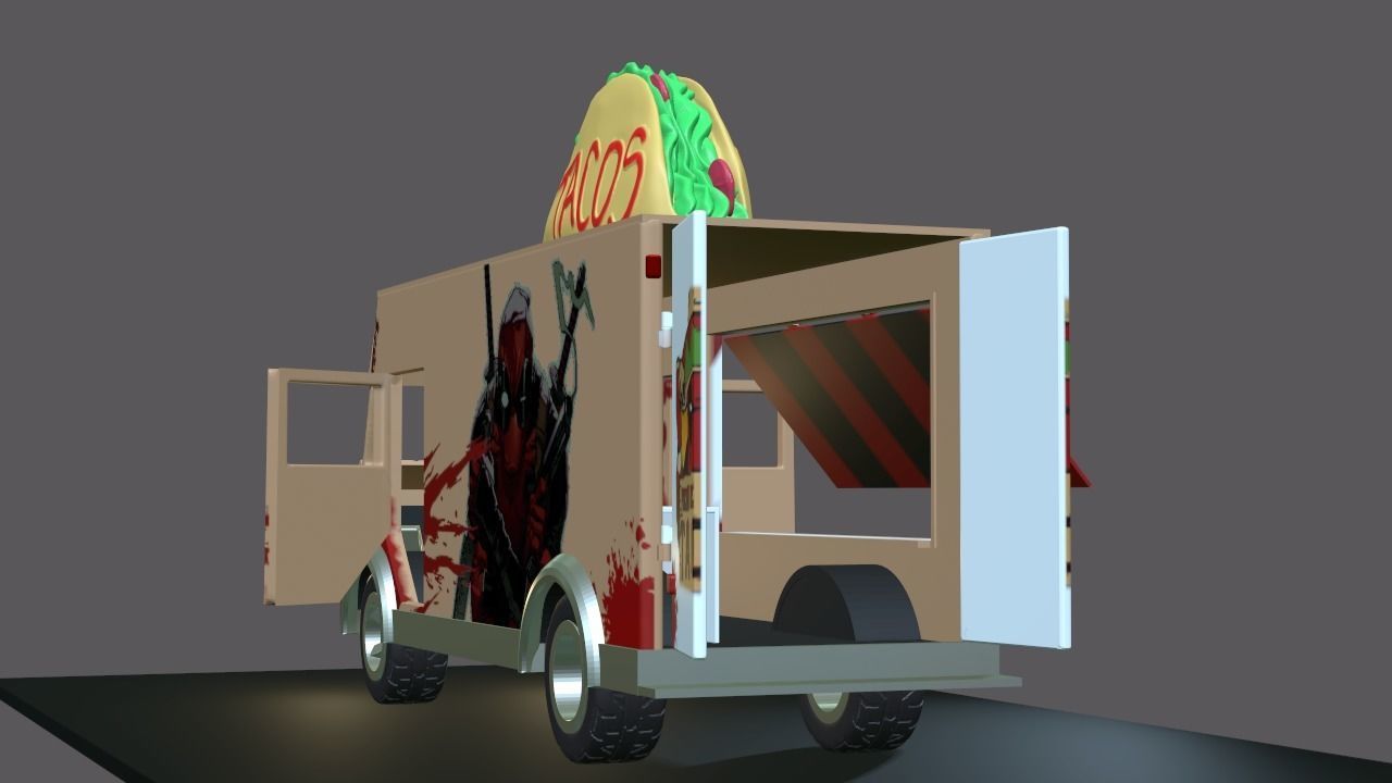 Food truck deadpool marvel legends 3D print model_1