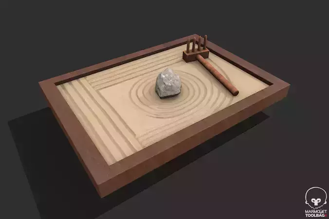 Zen garden Pbr Prop Low-poly 3D model