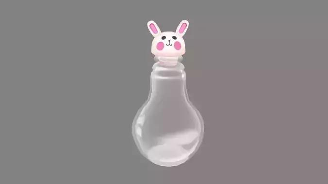 Cartoon drink - rabbit glass bottle - cork