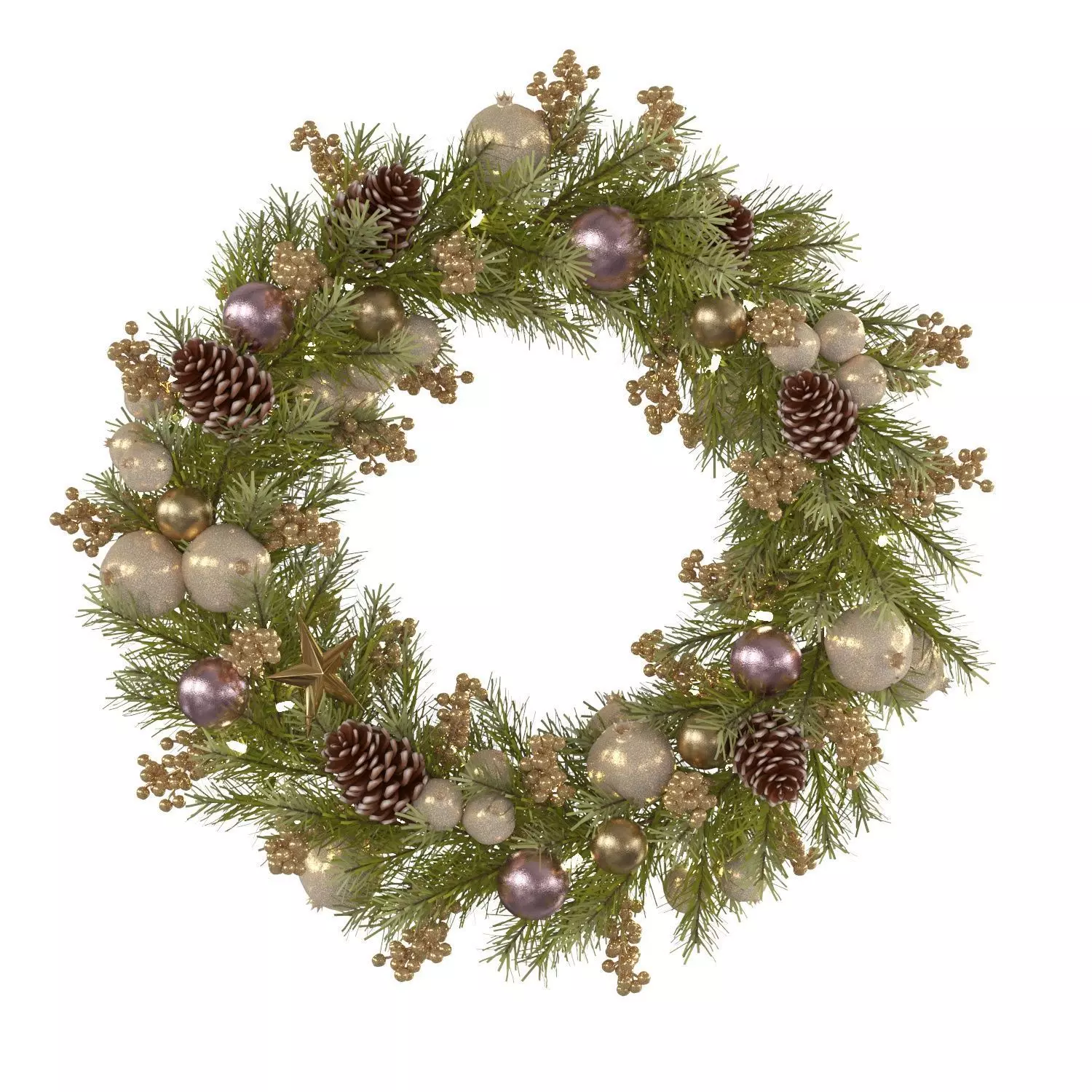 Christmas wreath 2 3D model_0