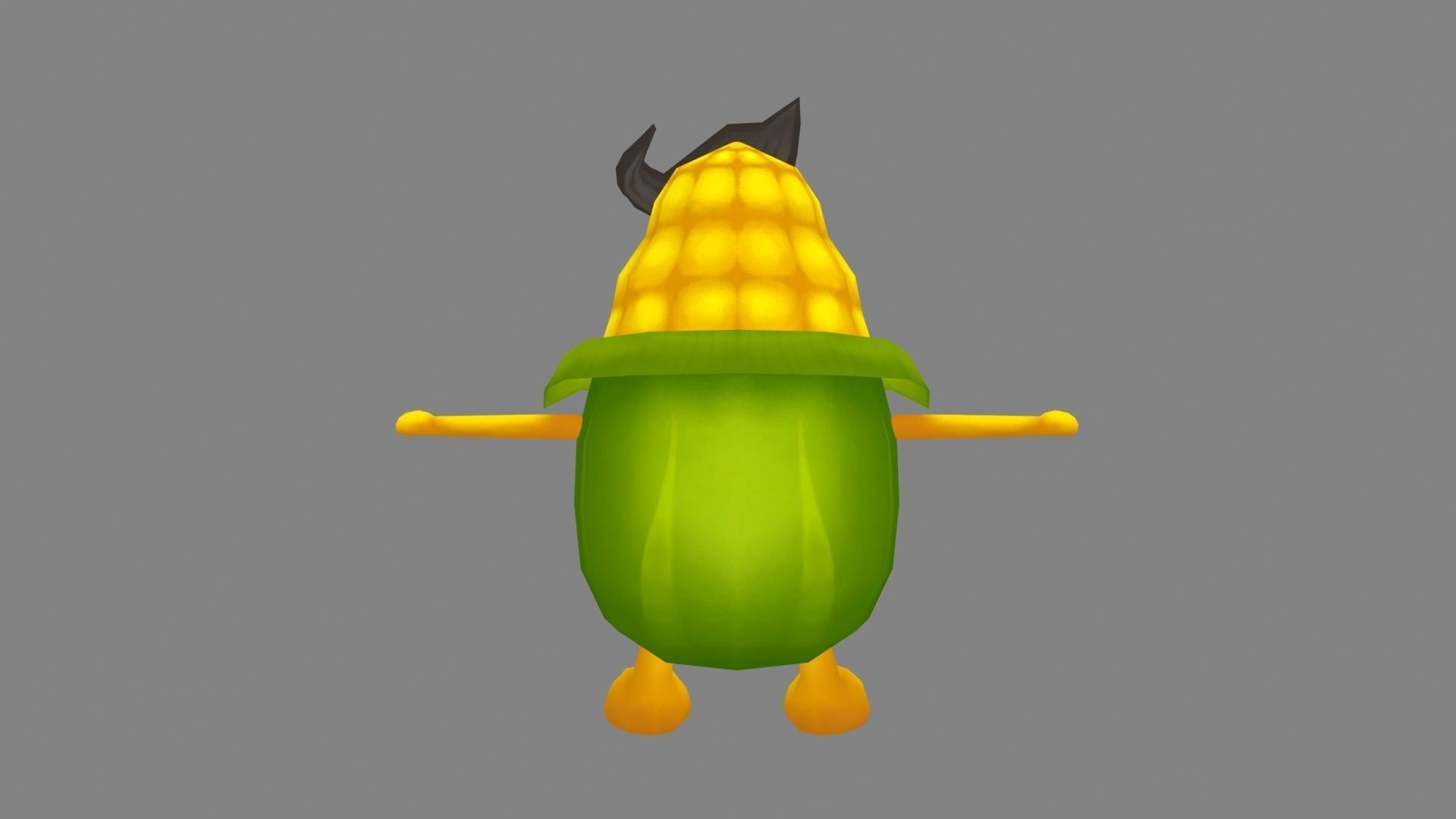 3D model Cartoon vegetable mascot corn man VR / AR / lowpoly CGTrader