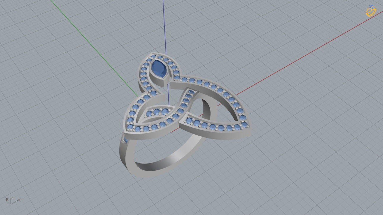 Women Ring 09 3D print model_12