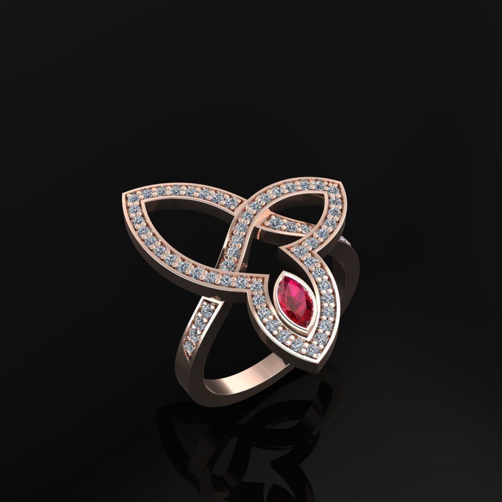 Women Ring 09 3D print model_2