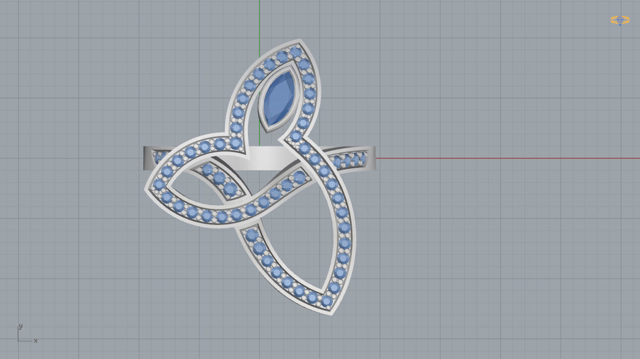 Women Ring 09 3D print model_8