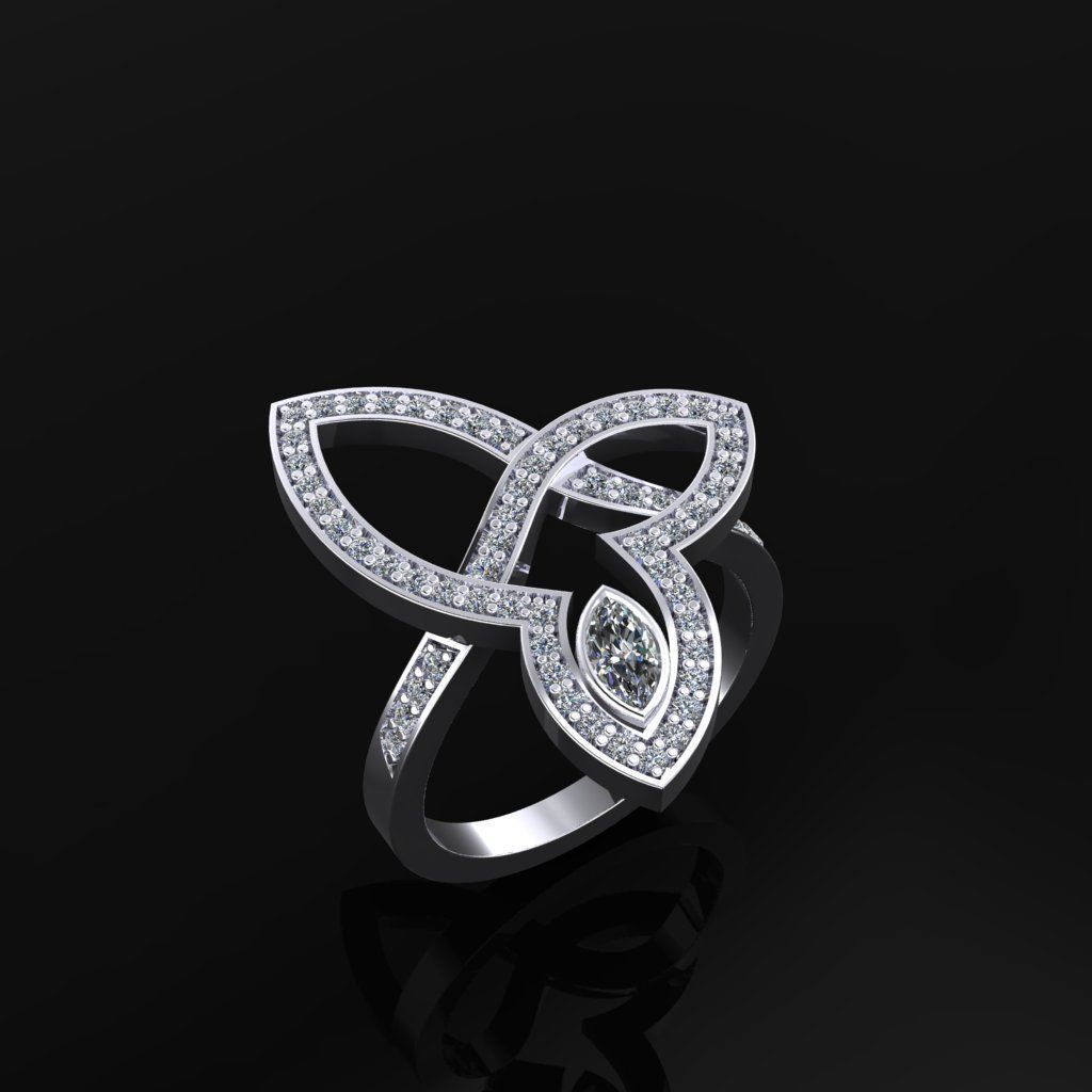 Women Ring 09 3D print model_3