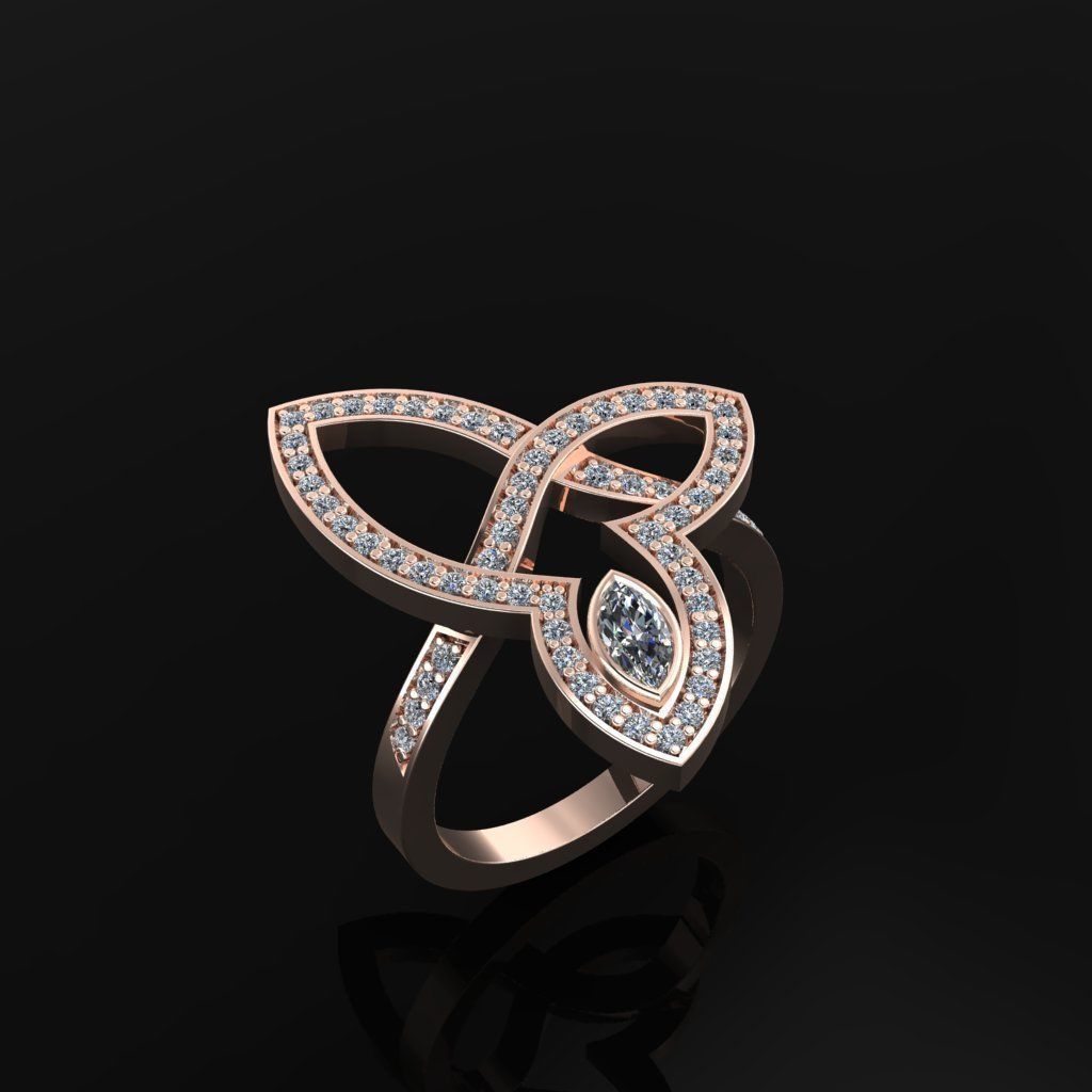 Women Ring 09 3D print model_4