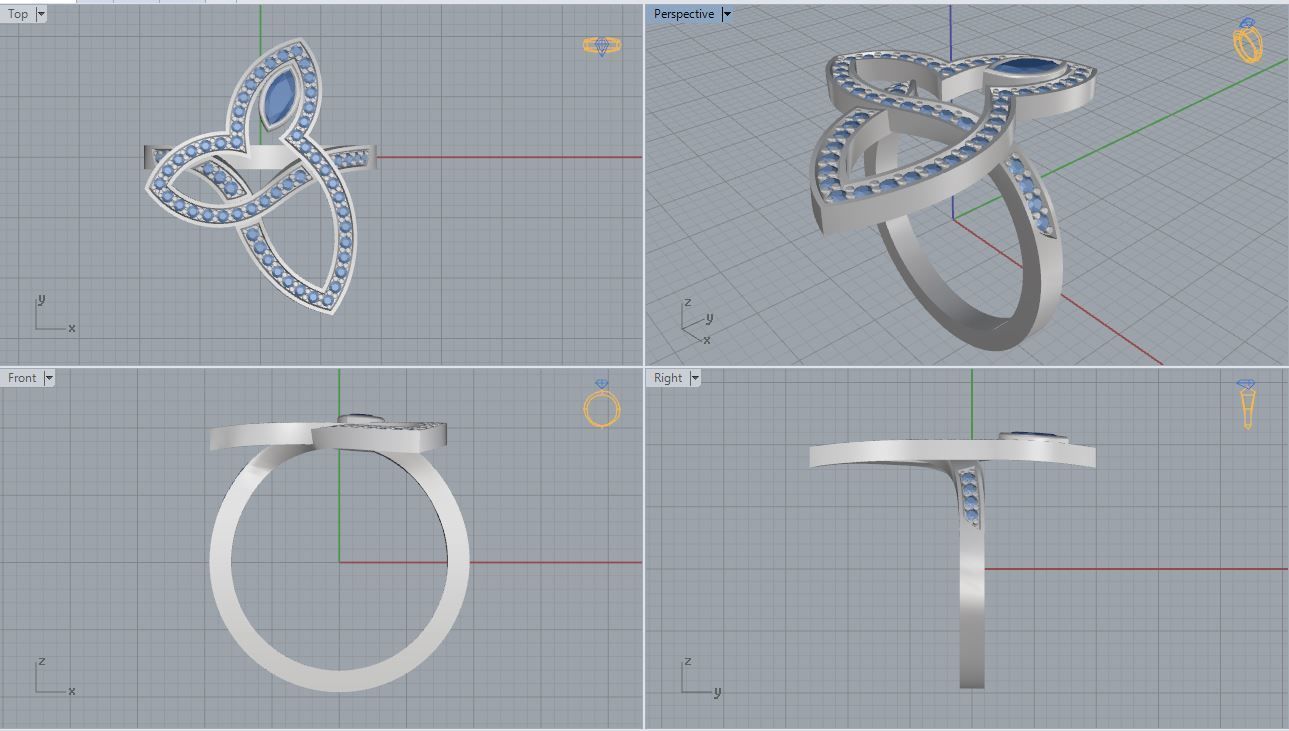 Women Ring 09 3D print model_7