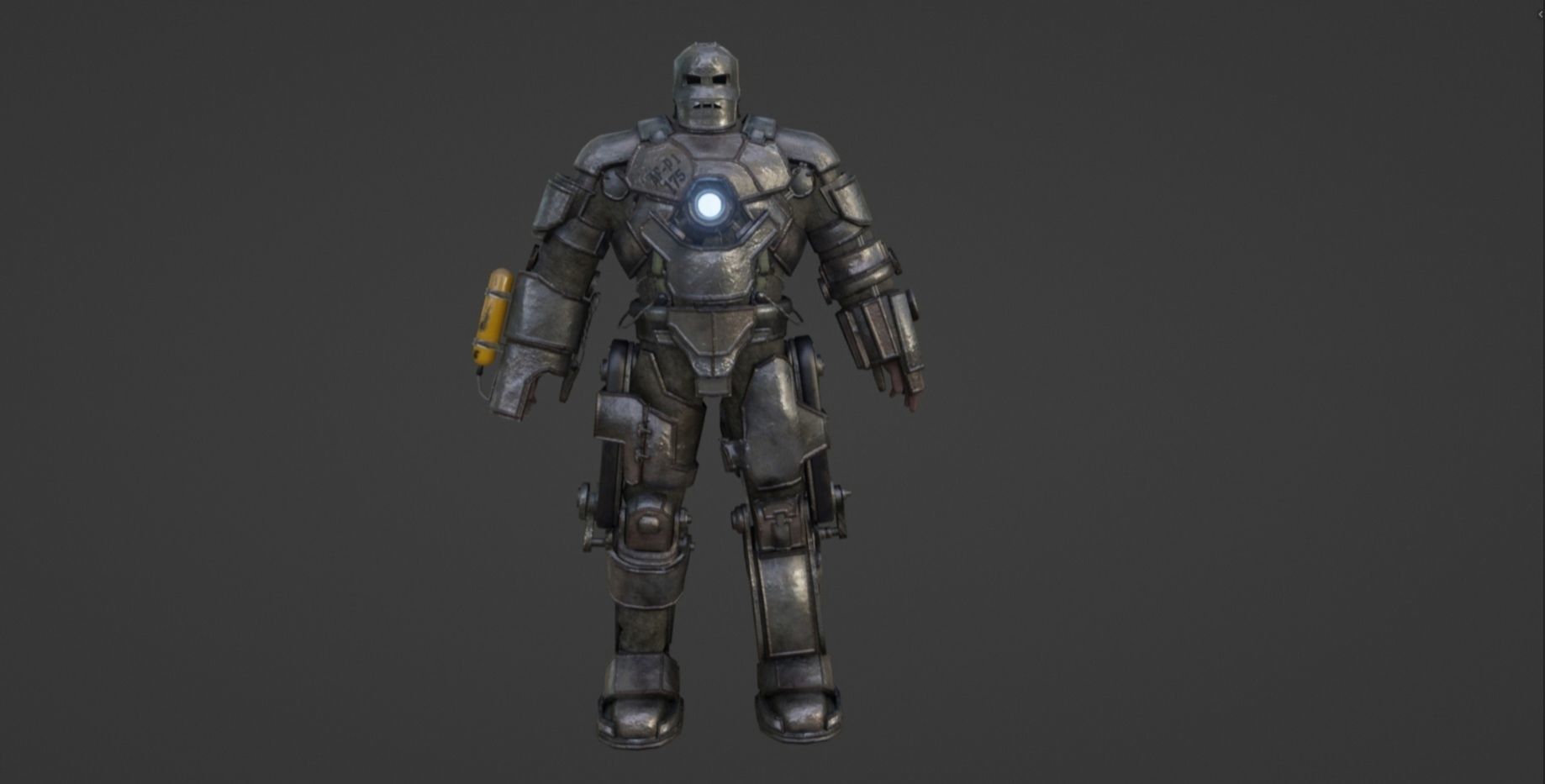 IRON MAN Mark 1 MK1 Low-poly 3D model_4