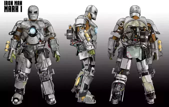 IRON MAN Mark 1 MK1 Low-poly 3D model