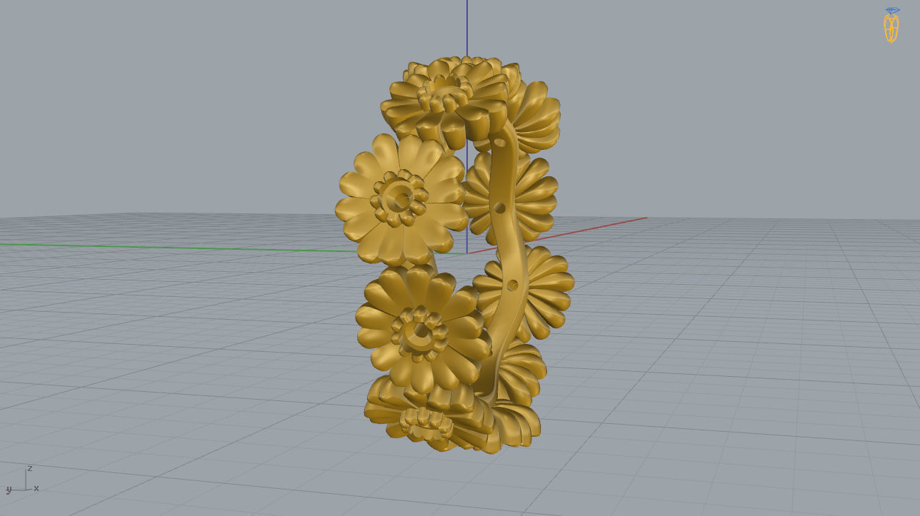 Flower Ring 3D print model_11