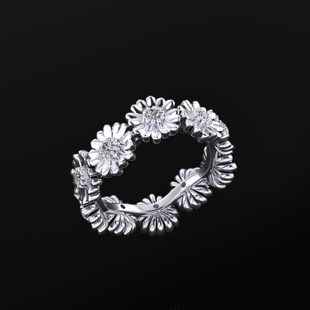 Flower Ring 3D print model_2