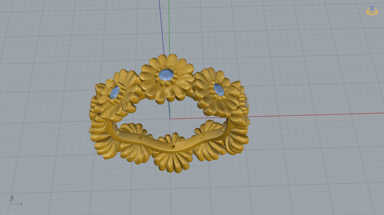Flower Ring 3D print model_10