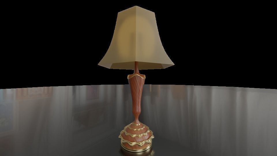 table lamp Low-poly 3D model_3