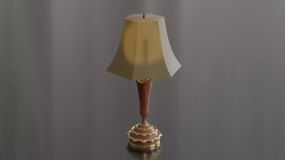 table lamp Low-poly 3D model_0