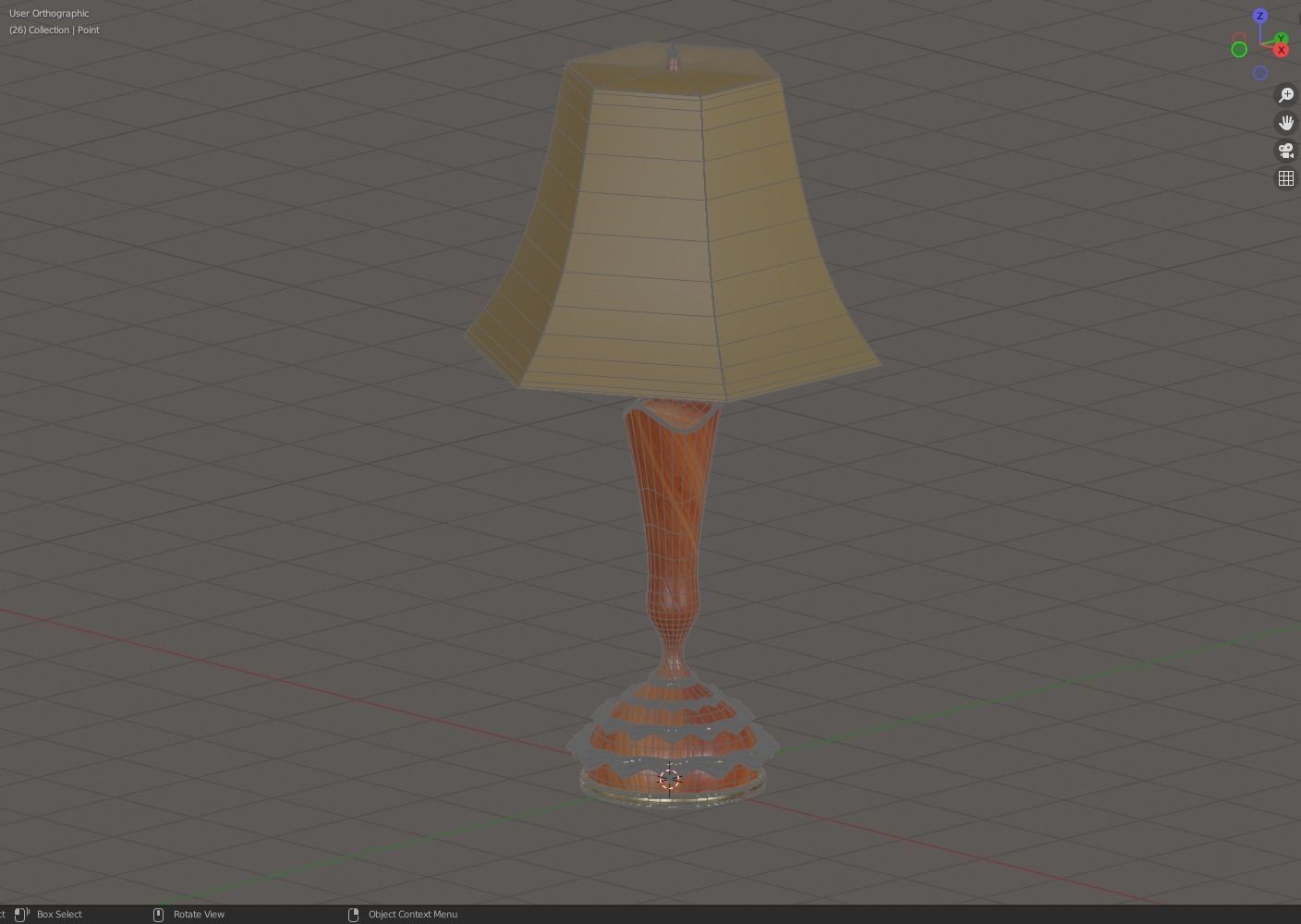 table lamp Low-poly 3D model_2