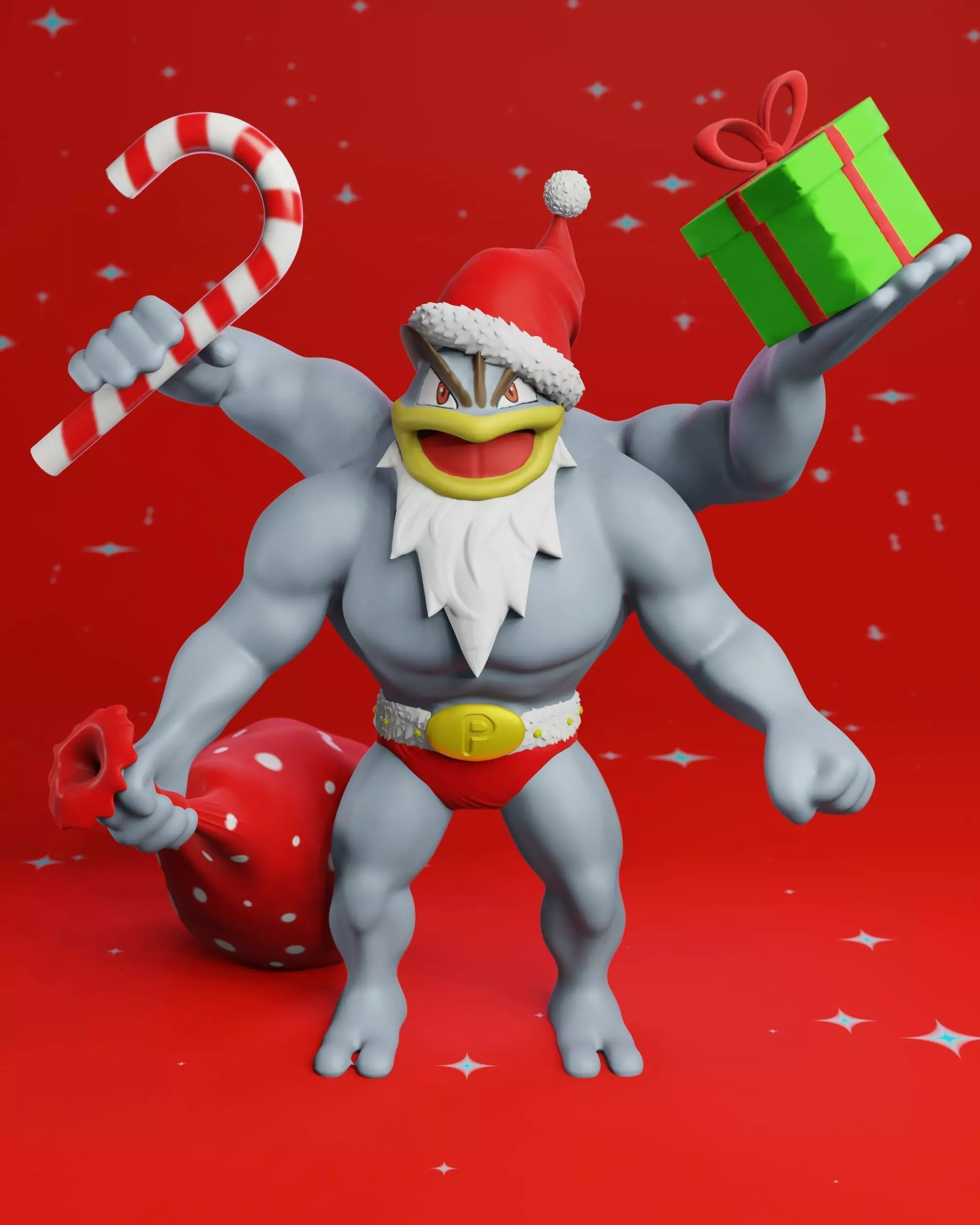 Pokemon Machamp Christmas 3D print model_0