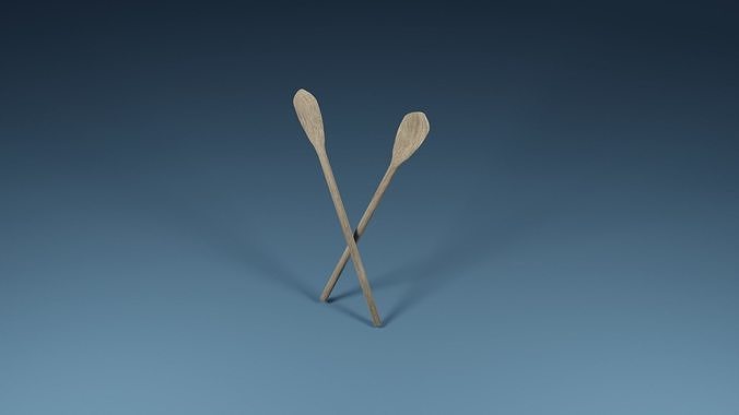 Wooden oars 3D model