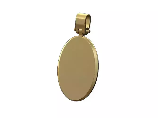 Simple oval engravable pendant with bail