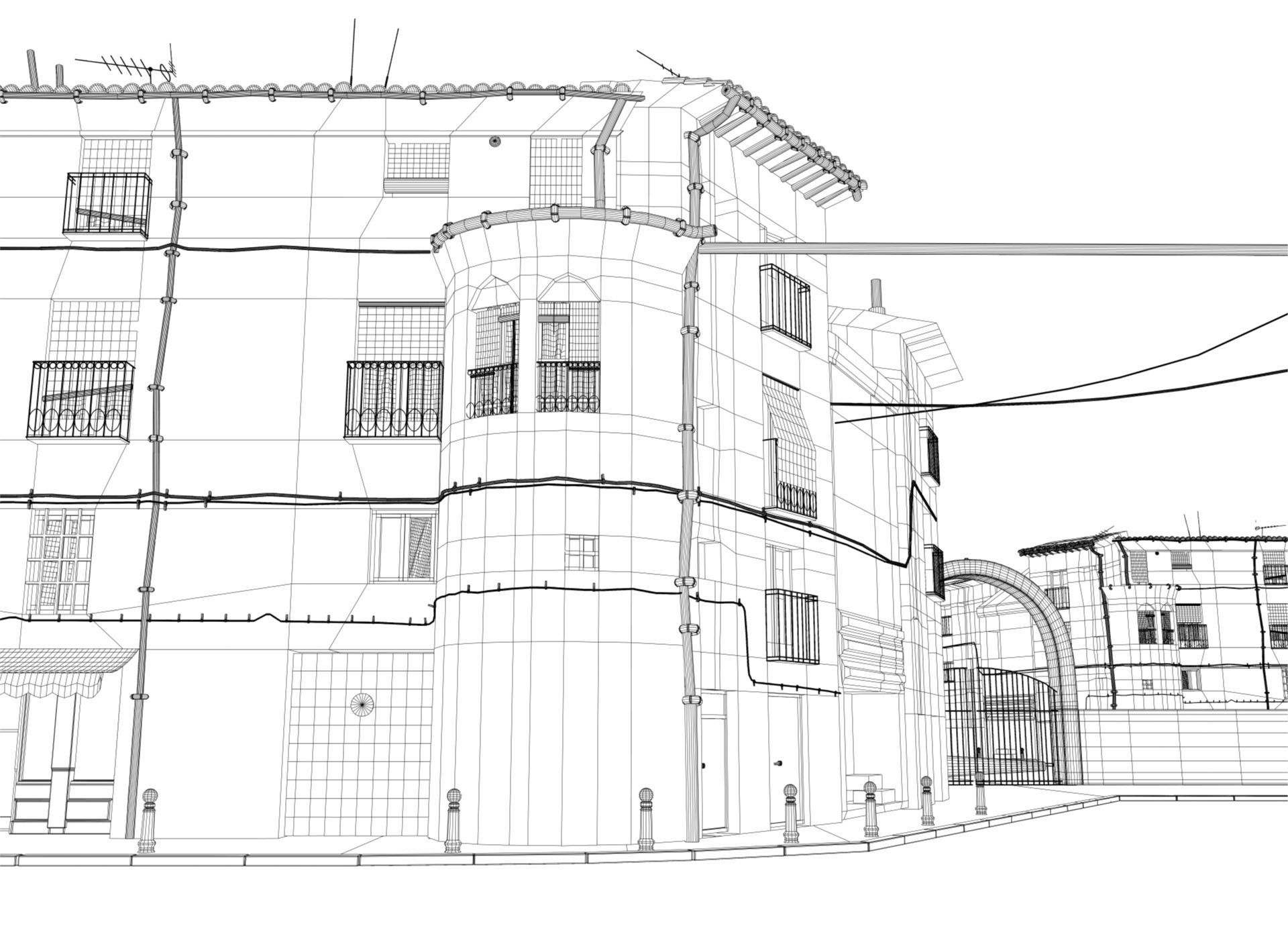 Old streets  slums and refugee camps   old village scene 3D model_5