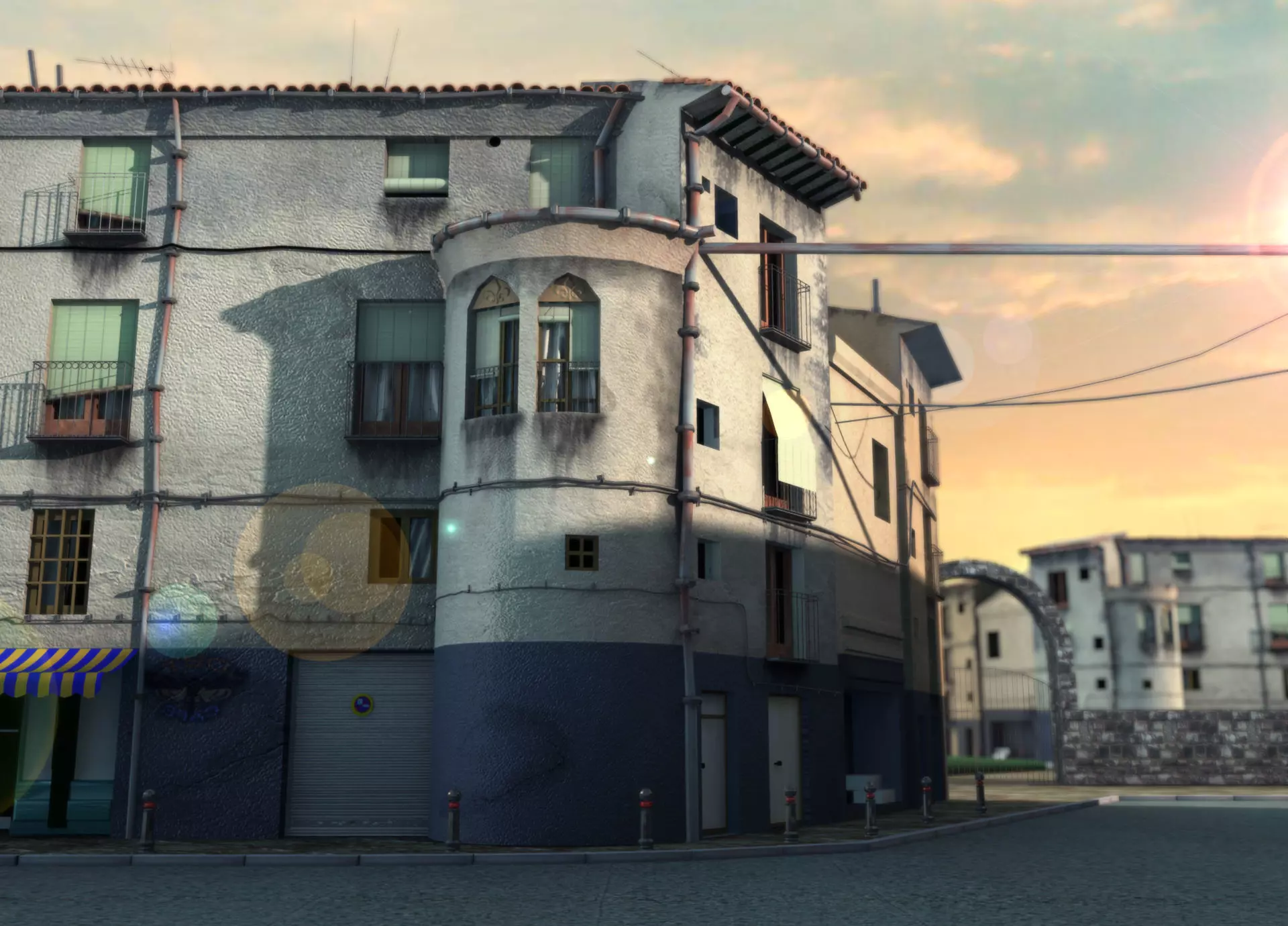 Old streets  slums and refugee camps   old village scene 3D model_0