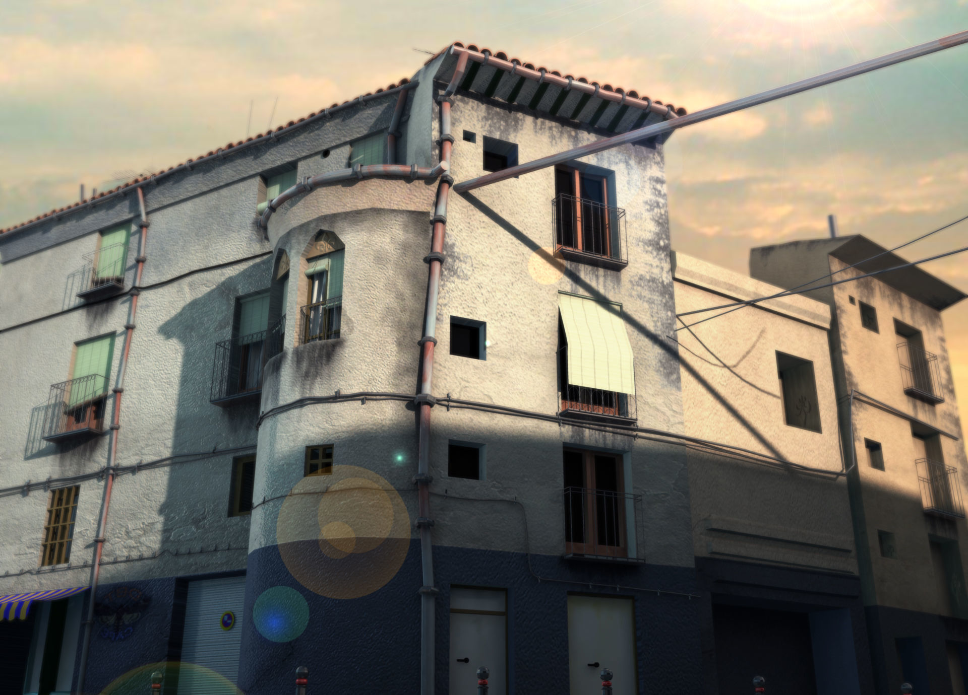 Old streets  slums and refugee camps   old village scene 3D model_1