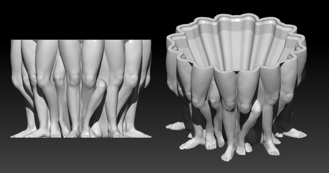 Girl legs - PLANTER - HD version 3D print model_1
