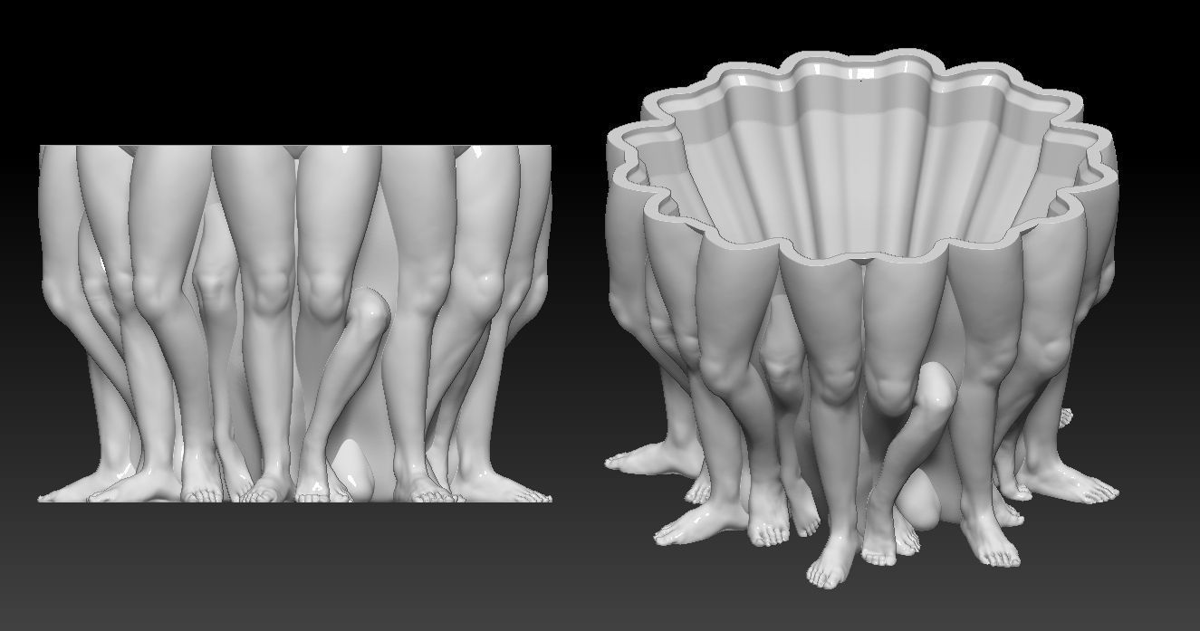 Girl legs - PLANTER - HD version 3D print model_3