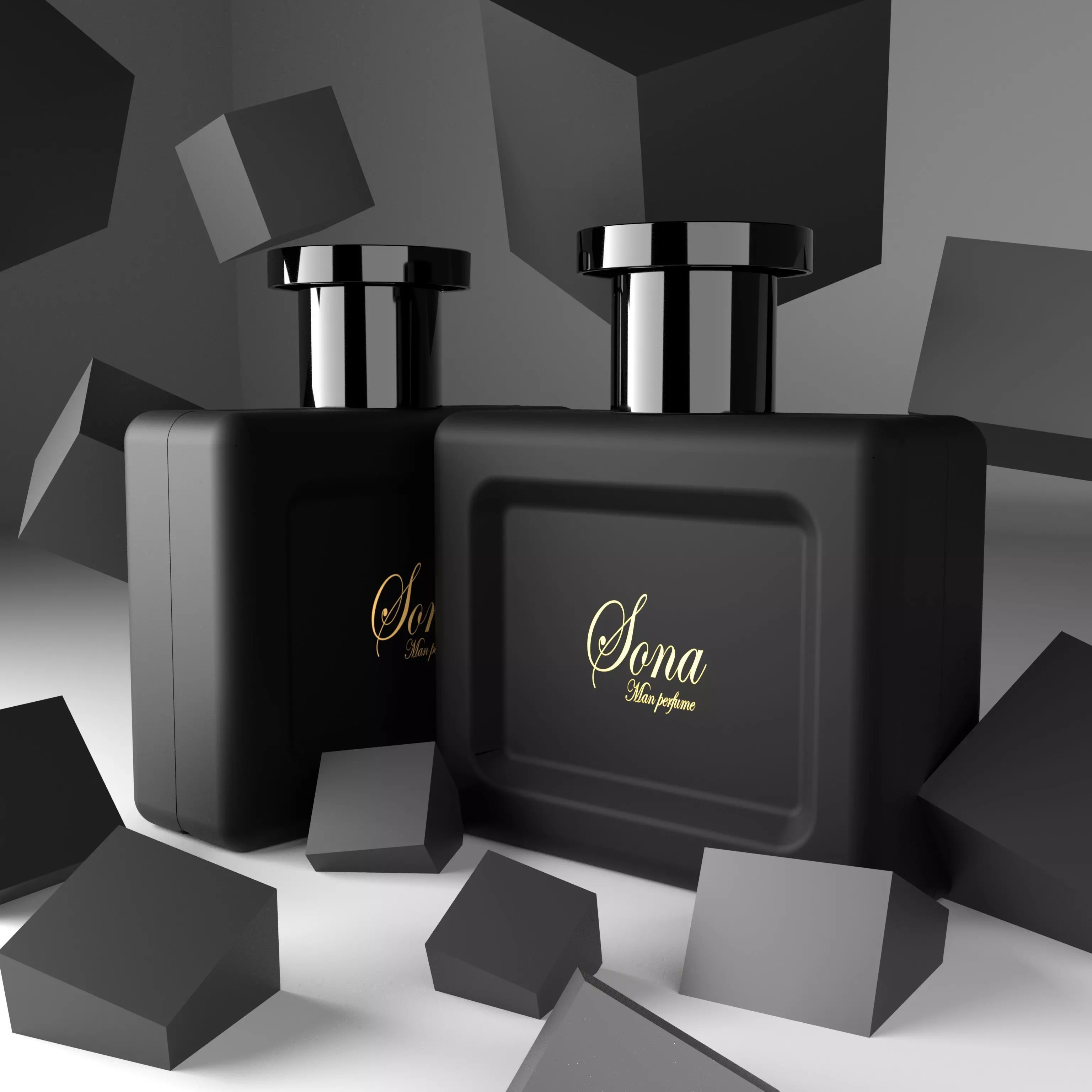 Perfume bottle with water 3D model_0