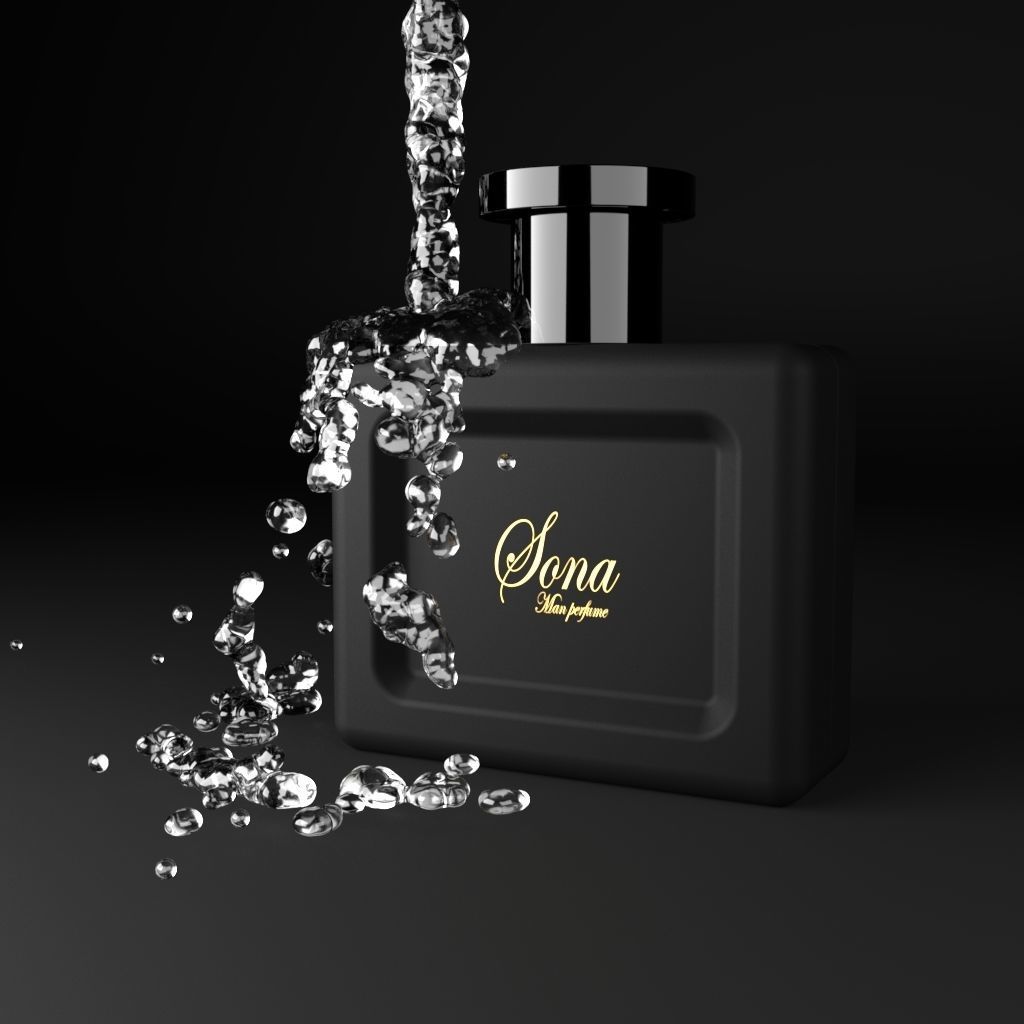 Perfume bottle with water 3D model_1
