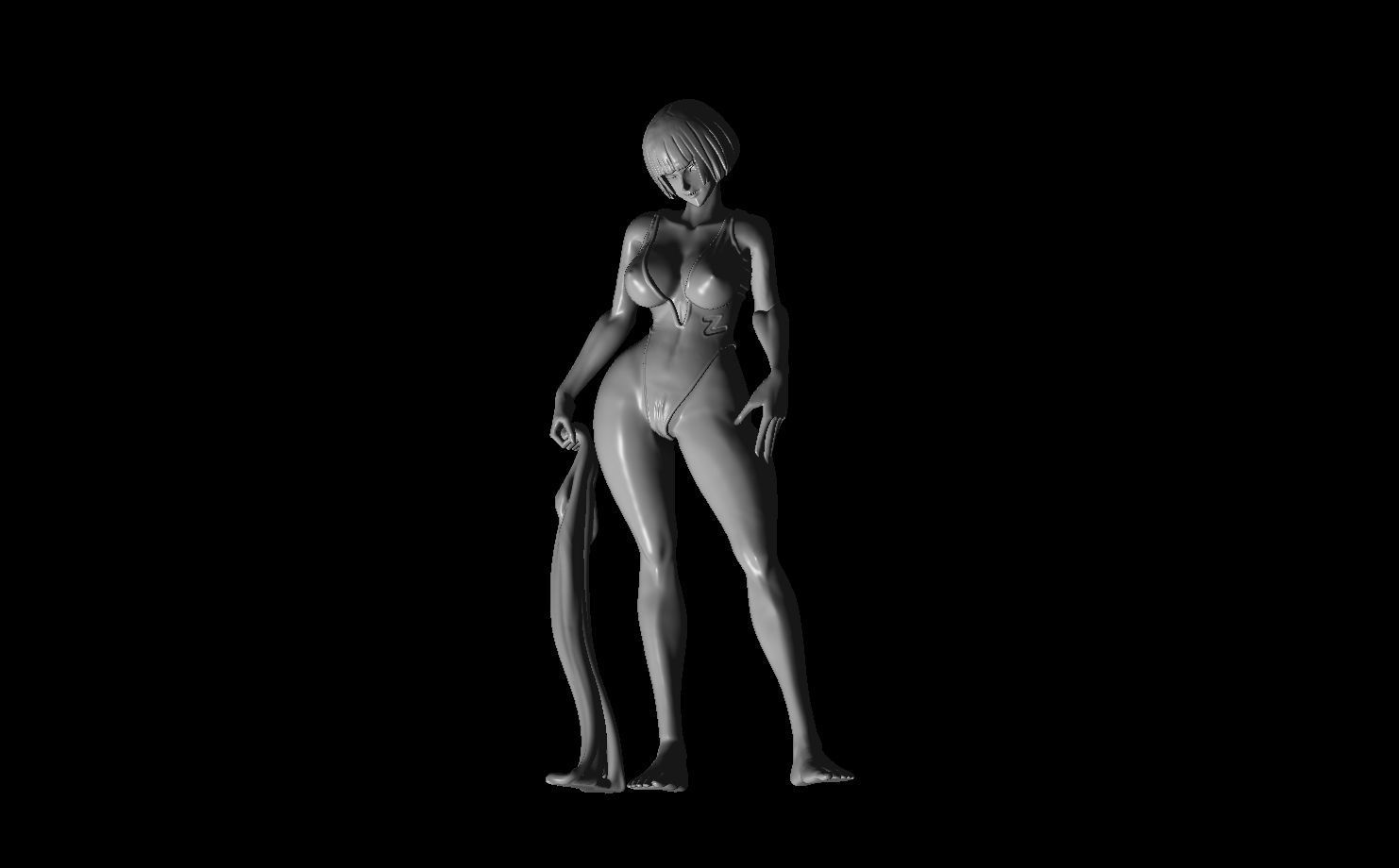 Swimsuit Aiko a lifegard fanart with disc shaped base included 3D print model_1