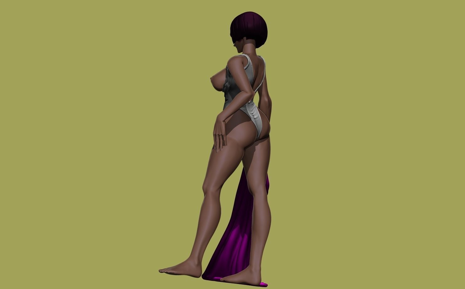 Swimsuit Aiko a lifegard fanart with disc shaped base included 3D print model_10