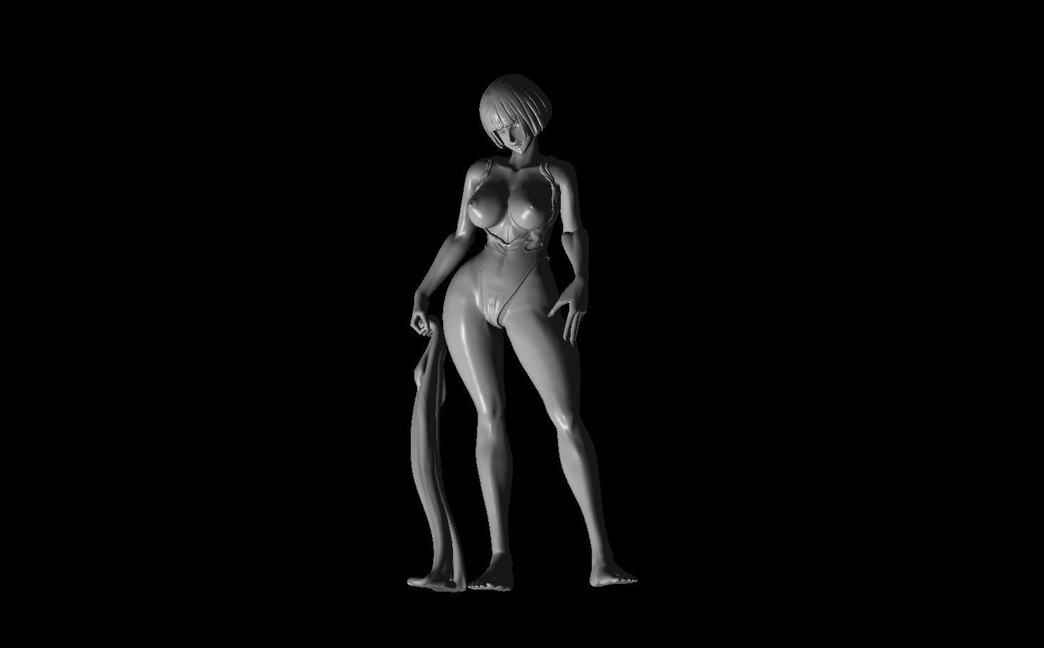 Swimsuit Aiko a lifegard fanart with disc shaped base included 3D print model_2