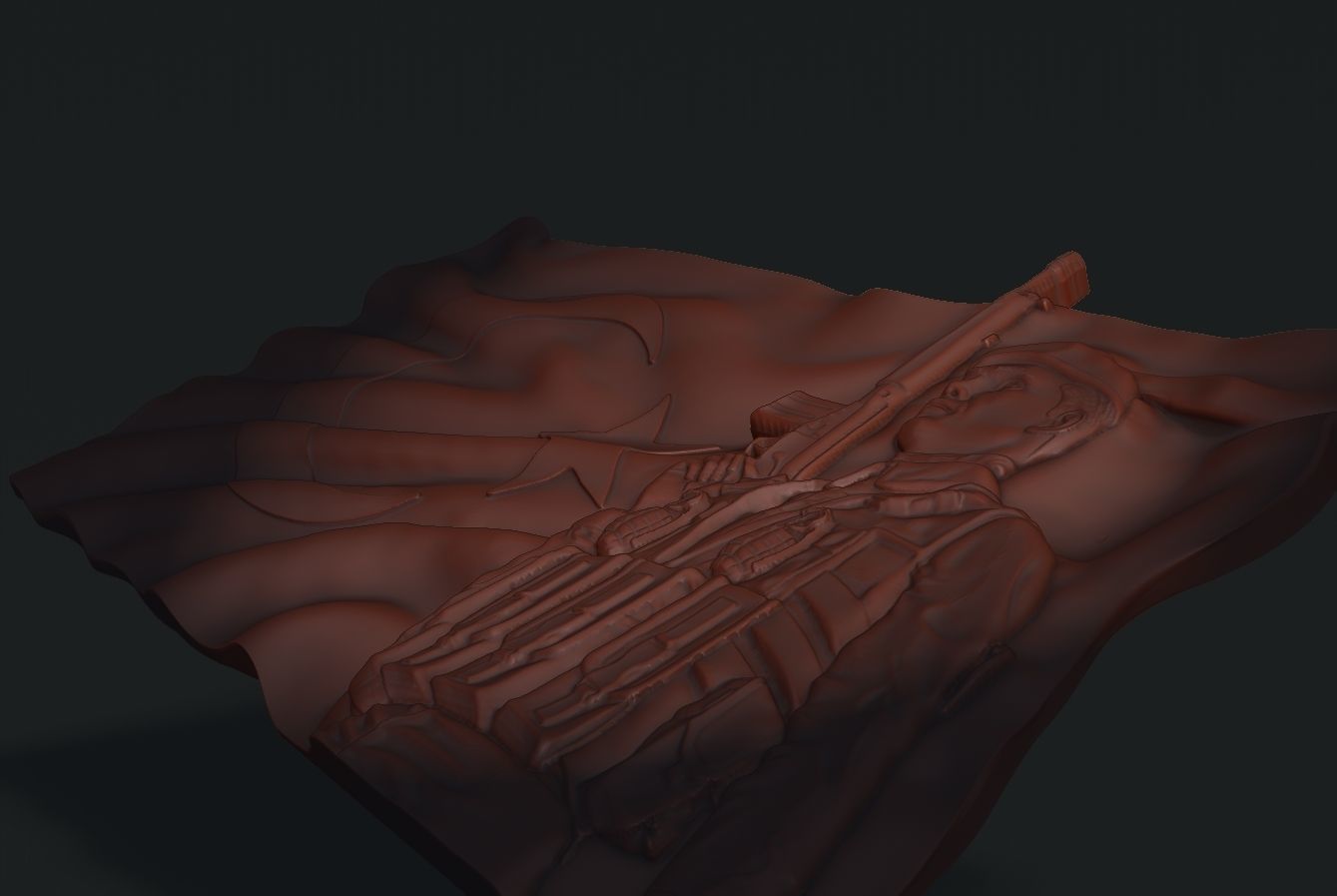 Turkish Flag and Soldier 3D print model_7