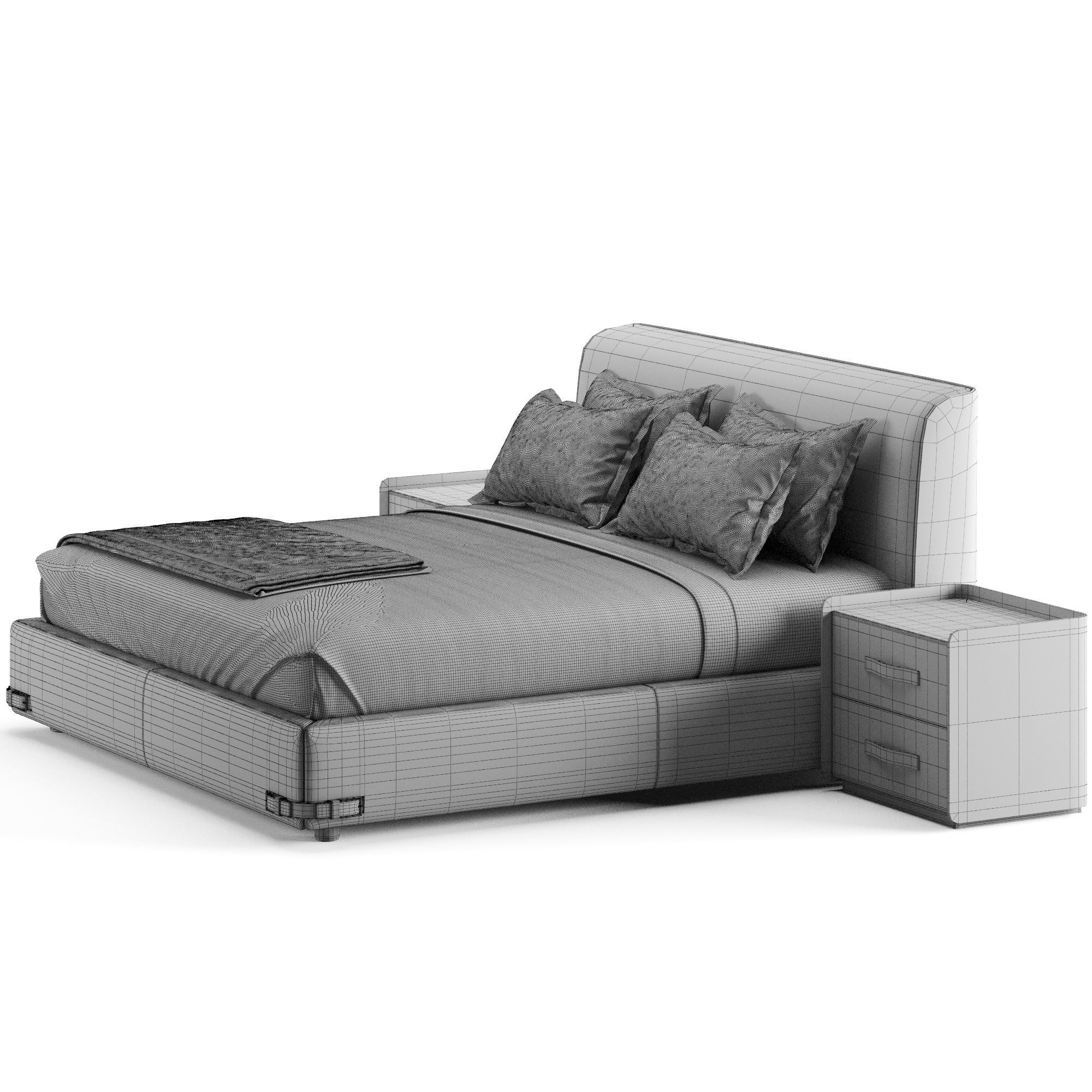 Fendi Casa Soho Bed 3D model CGTrader