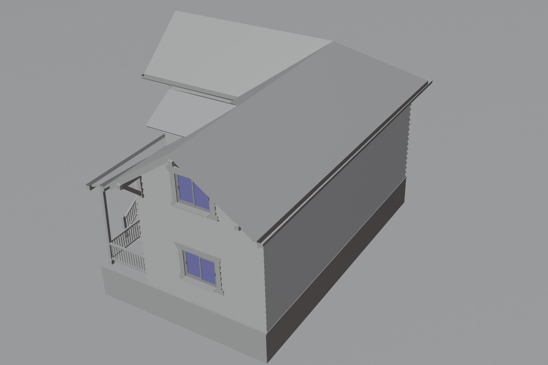 Old abandoned house Low-poly 3D model_11