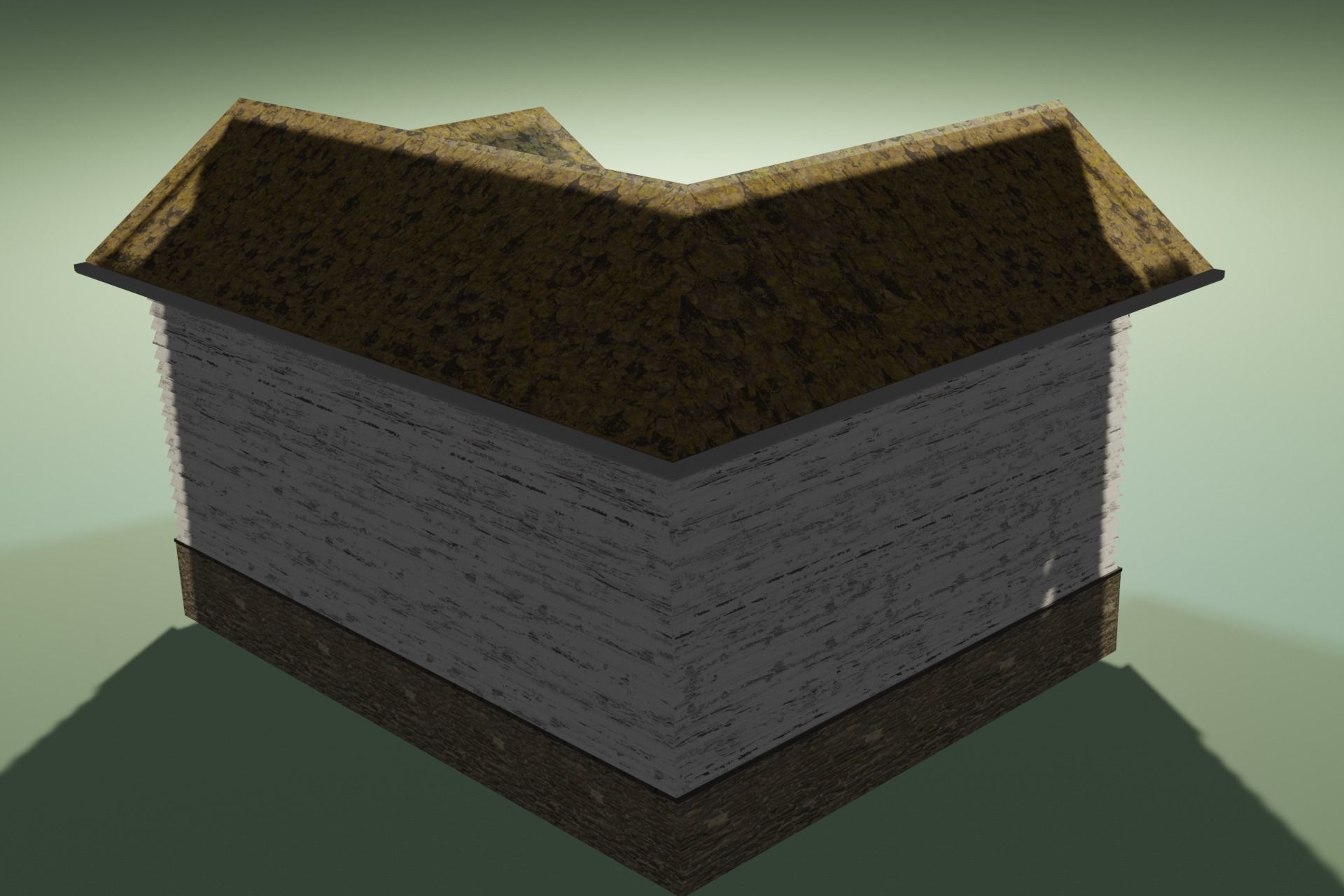 Old abandoned house Low-poly 3D model_3