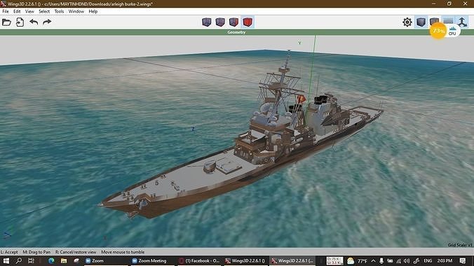 USS Arleigh Burke DDG 51 Free low-poly 3D model