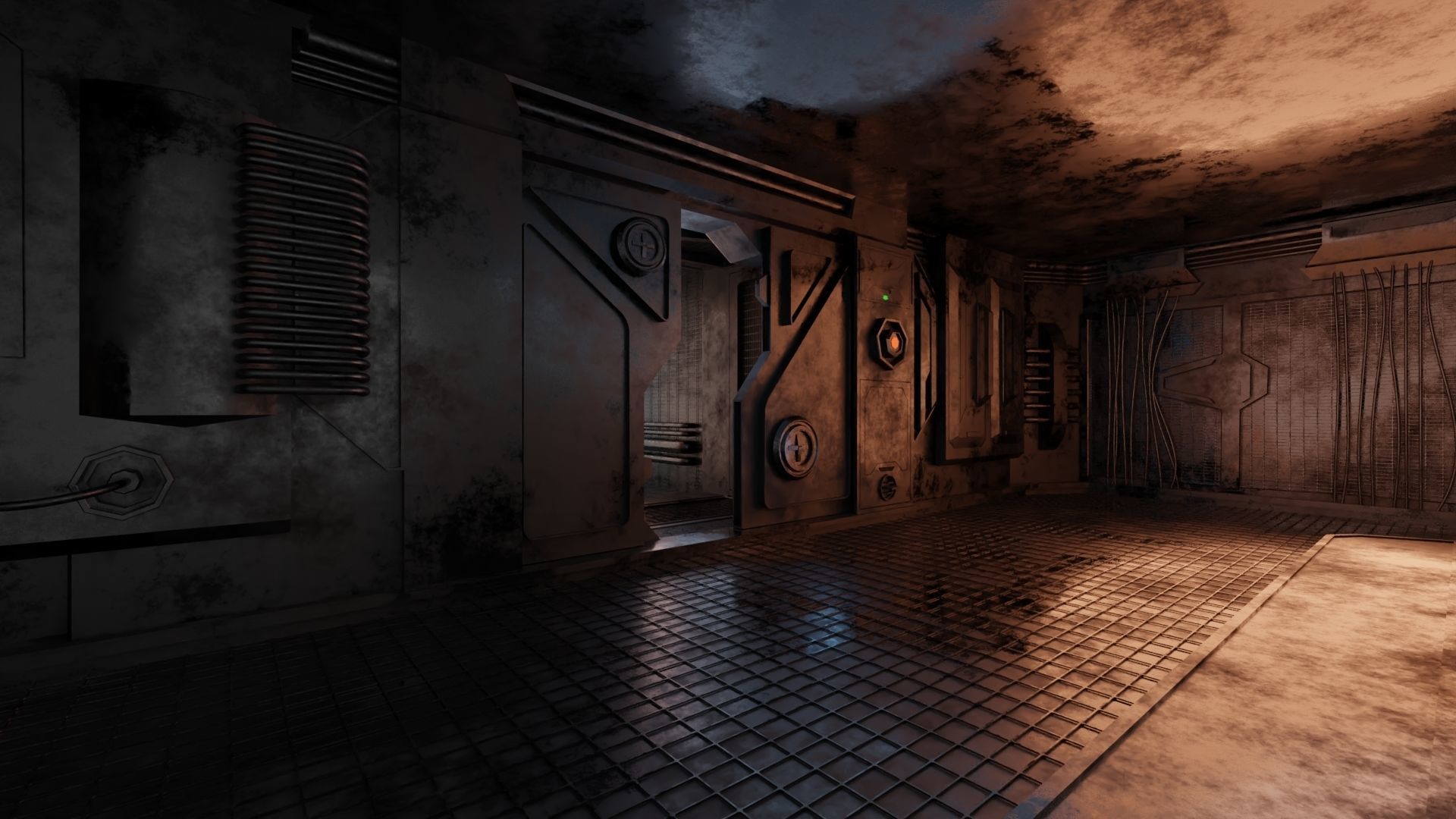 Abandoned laboratory control room 3D model_5