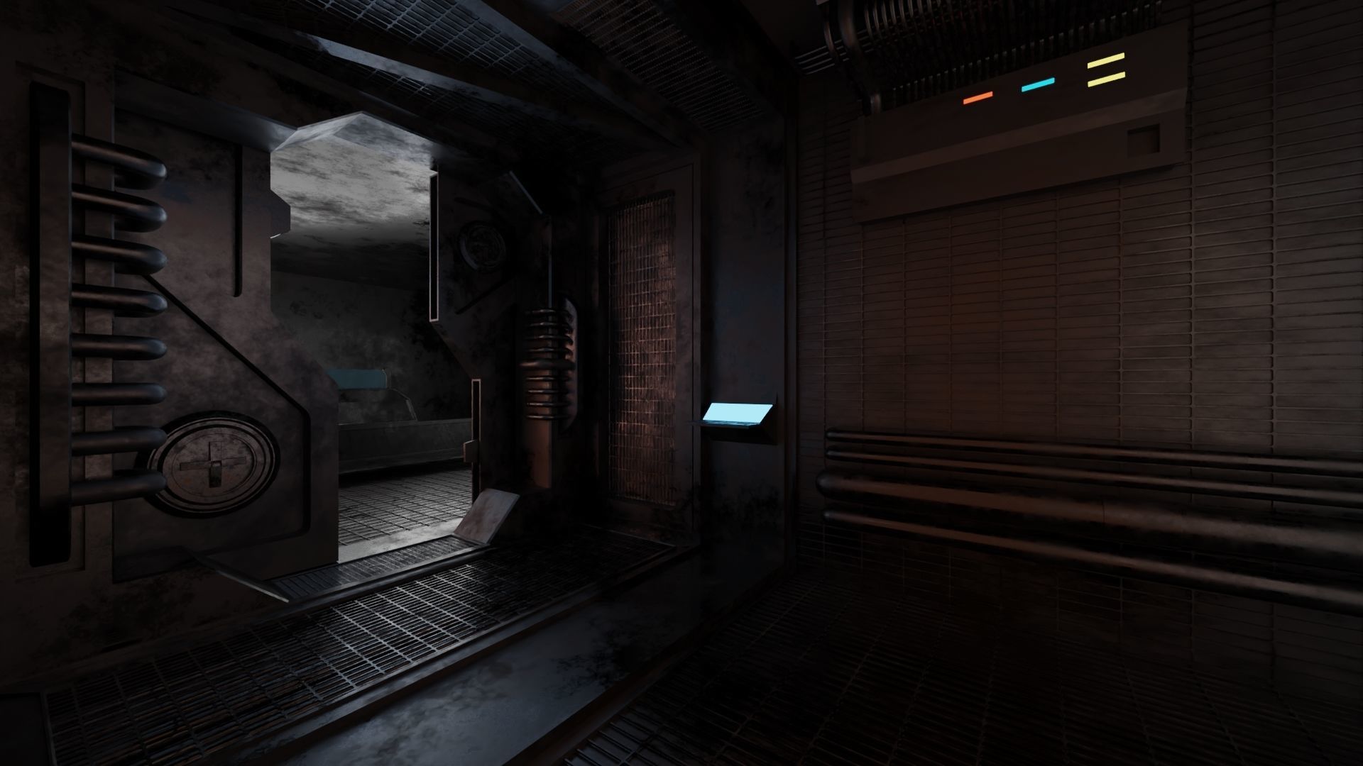 Abandoned laboratory control room 3D model_13