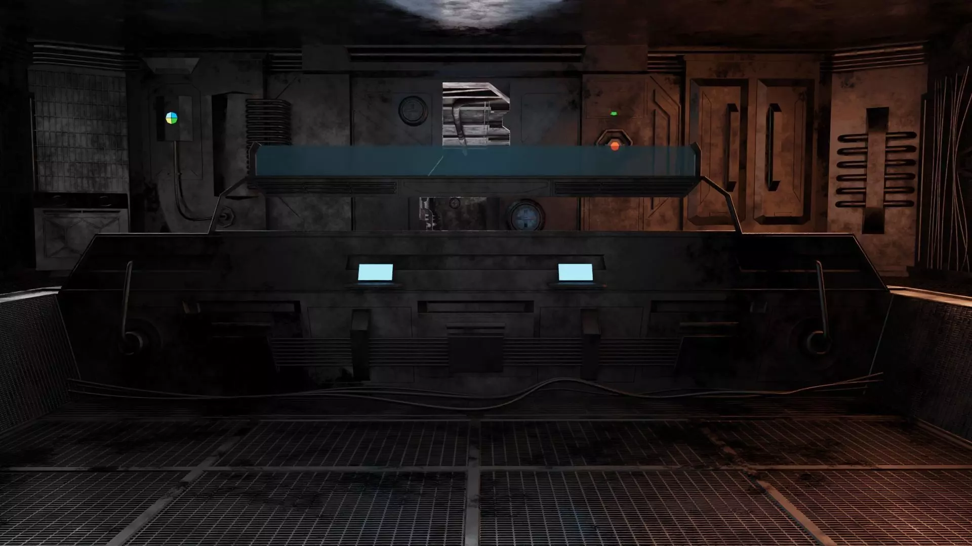 Abandoned laboratory control room 3D model_0