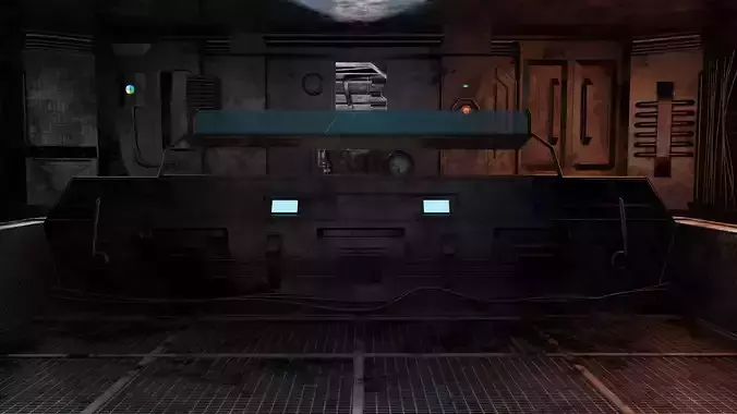 Abandoned laboratory control room 3D model