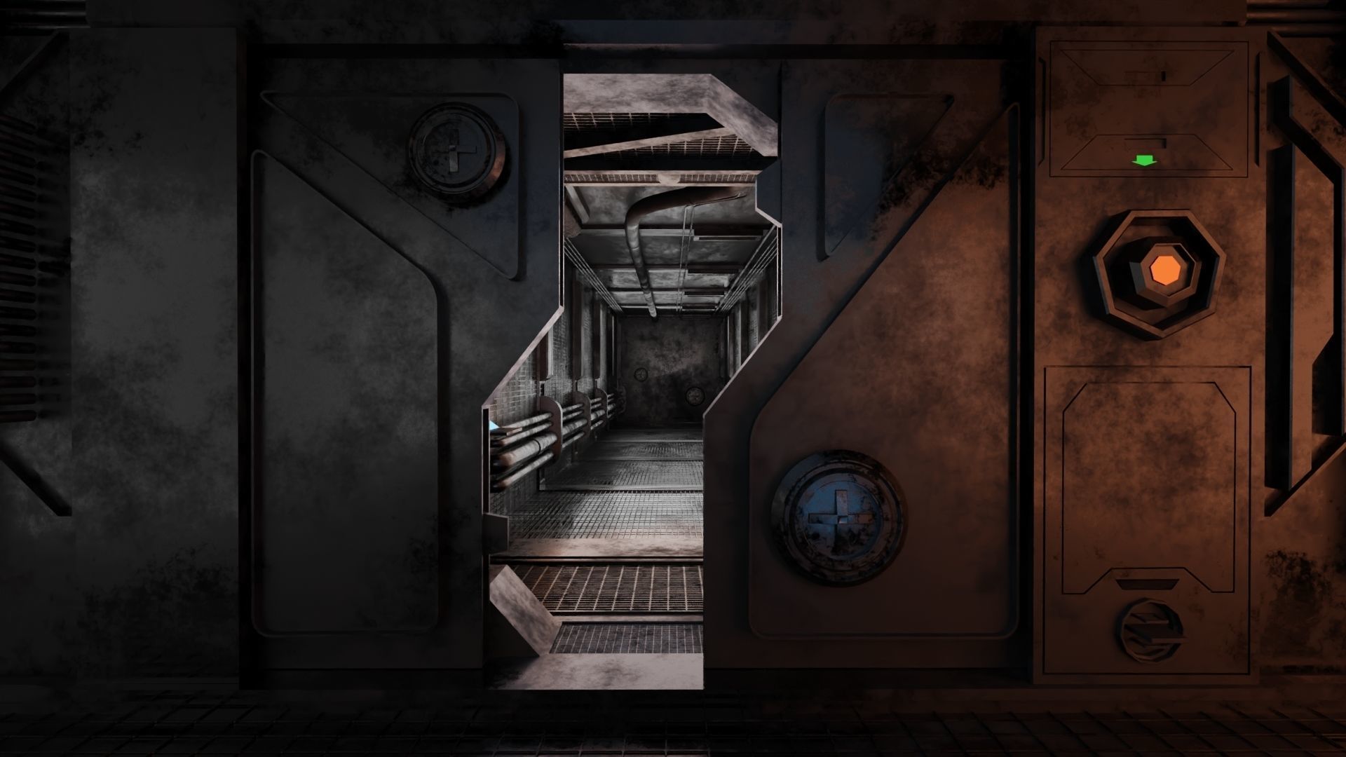 Abandoned laboratory control room 3D model_10