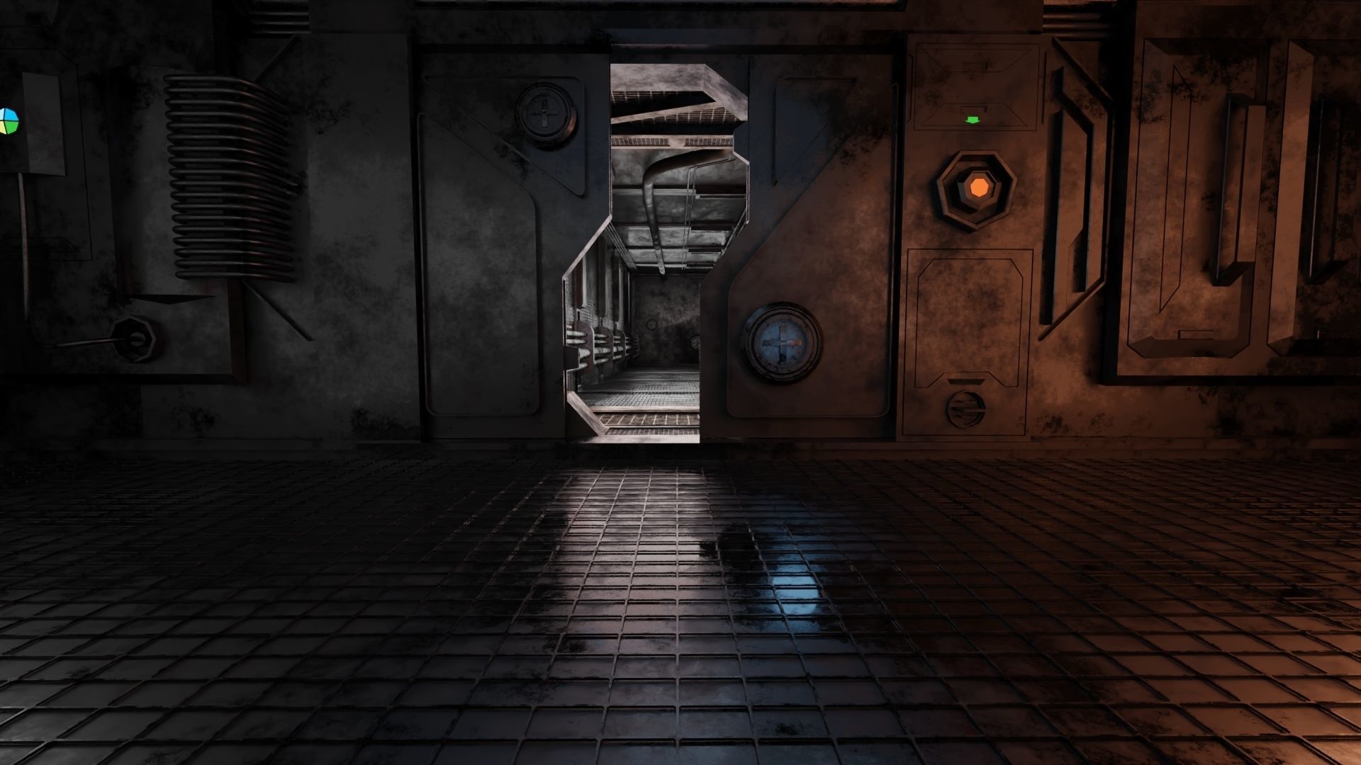 Abandoned laboratory control room 3D model_2