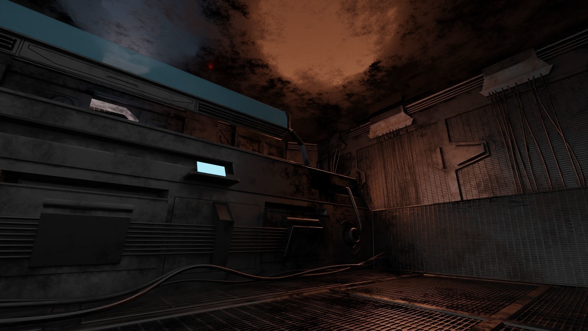 Abandoned laboratory control room 3D model_6